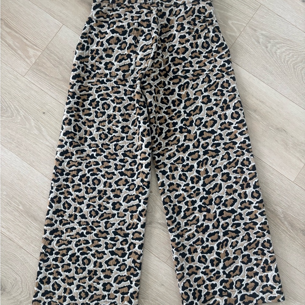 NWT Maeve The Ettie Colette high-rise crop leopard-print wide-leg pant - Picture 2 of 5